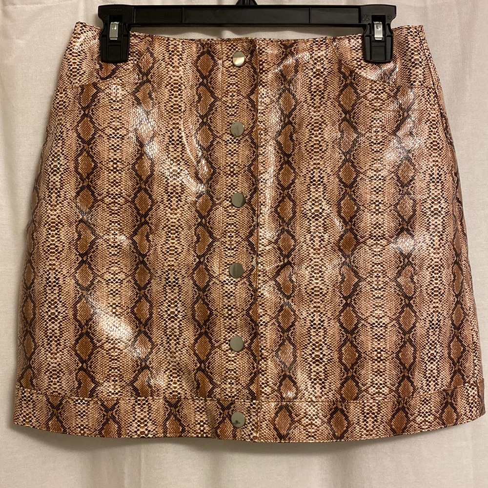 Topshop Snake Skin Print Skirt